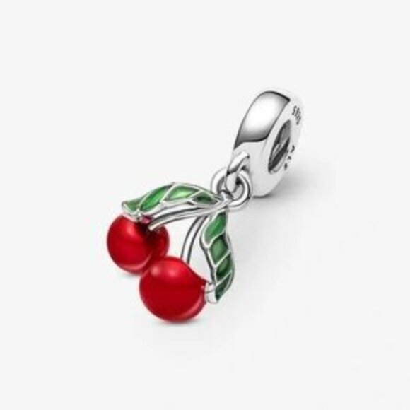 Pandora Cherry Charm in Red and Green - Picture 3 of 3